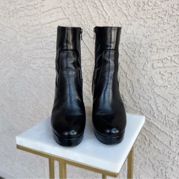 Sezane Black Ankle Boots with Chunky Heel - Picture 6 of 16